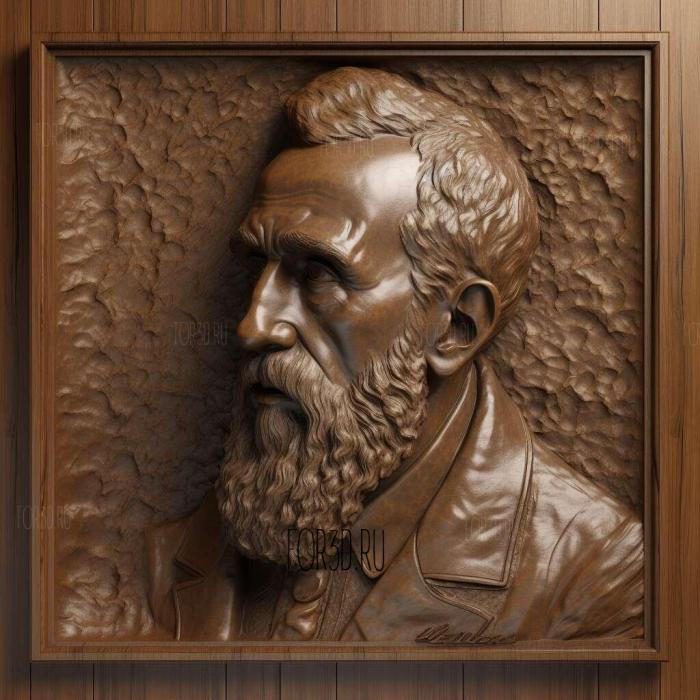 Theodor Herzl 4 stl model for CNC